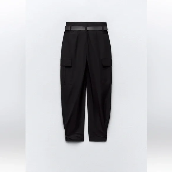 BELTED PAPERBAG PANTS - Picture 8 of 12